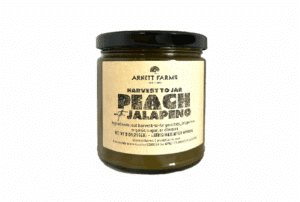 retail jar of peach and jalapeño jam